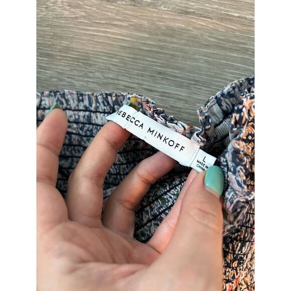 Rebecca Minkoff Frill Floral Print Raffle High Waisted Mini Skirt Size L - Picture 9 of 9